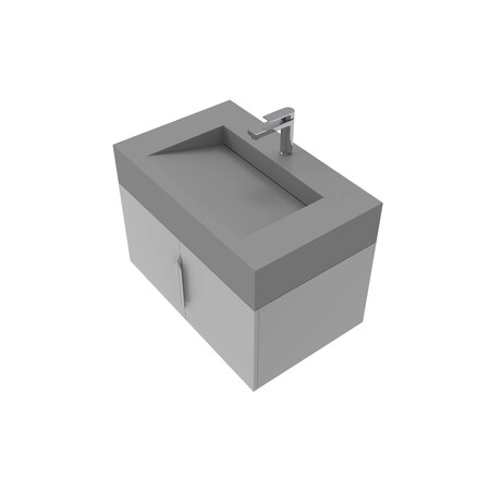 Castello Usa Nile 30-inch Gray Vanity Set with Gray Top and Brushed Nickel Handles CB-MC-30G-BN-2053-GR